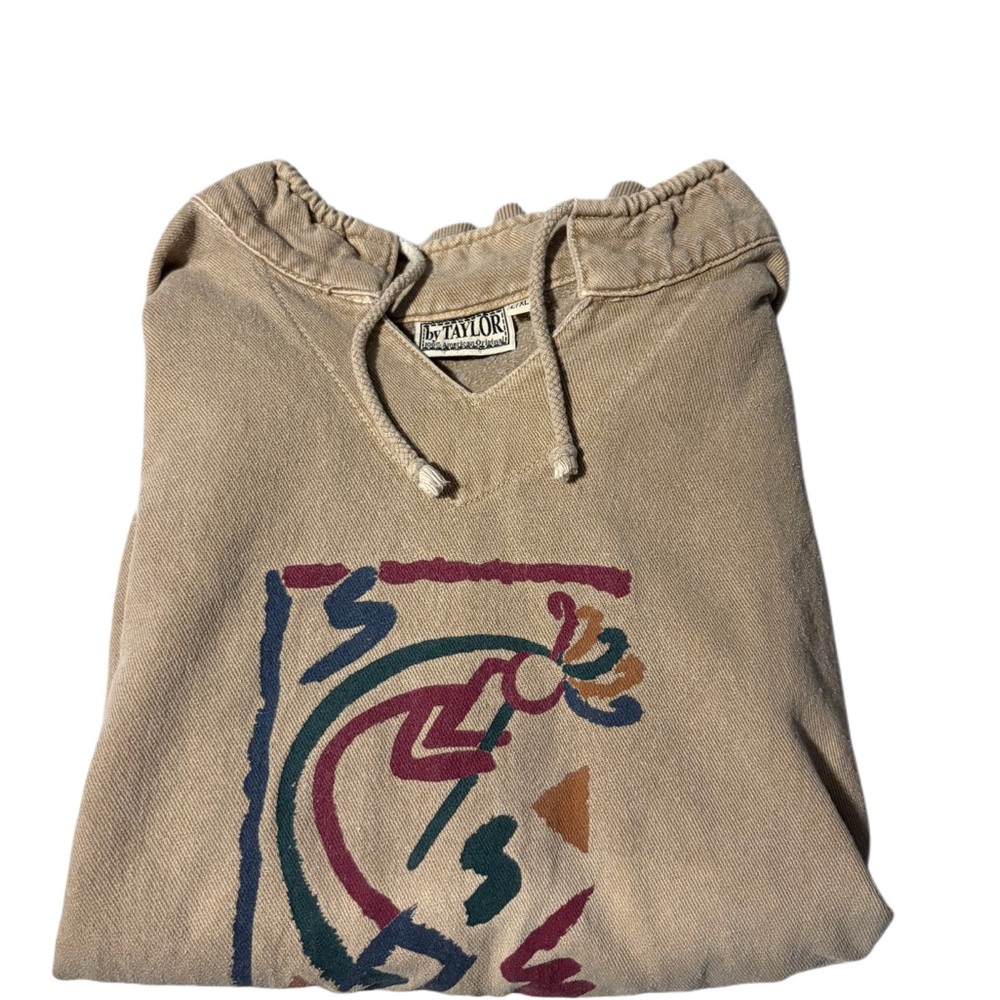 Tan Hoodie with graphic design